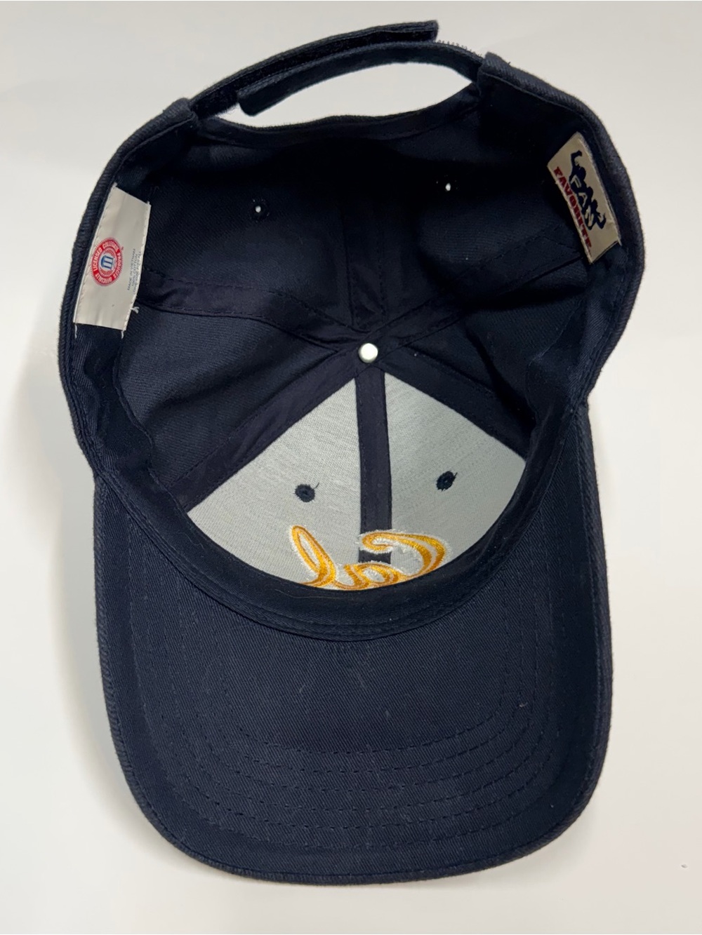 Cal Script Embroidered Navy & Gold Baseball Cap - Picture 5 of 7